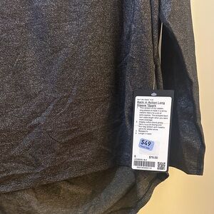 NWT Lululemon Black an Gold Shimmer Long Sleeve Top